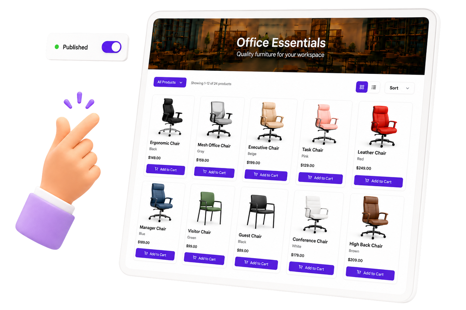 A branded online storefront on desktop and mobile